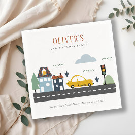 Niedliche Kids - Stadtautos für alle Altersgruppen Serviette