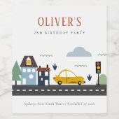 Niedliche Kids - Stadtautos für alle Altersgruppen Weinetikett (Einzelnes Label)