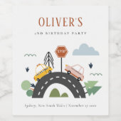 Niedliche Kids - Stadtautos für alle Altersgruppen Weinetikett (Einzelnes Label)