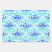 Niedliche Kids Tropical Blue Ocean Sea Turtle Geschenkpapier Set (Vorderseite)