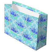 Niedliche Kids Tropical Blue Ocean Sea Turtle Große Geschenktüte (Vorderseite Schrägansicht)