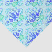 Niedliche Kids Tropical Blue Ocean Sea Turtle Seidenpapier (Ausschnitt)