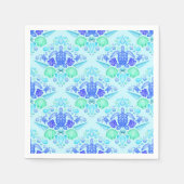 Niedliche Kids Tropical Blue Ocean Sea Turtle Serviette (Vorderseite)