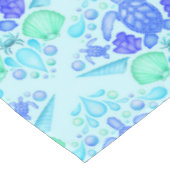 Niedliche Kids Tropical Blue Ocean Sea Turtle Tischdecke (Schrägansicht)