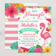Niedliche Kids Tropical Flamingo Sommer Geburtstag