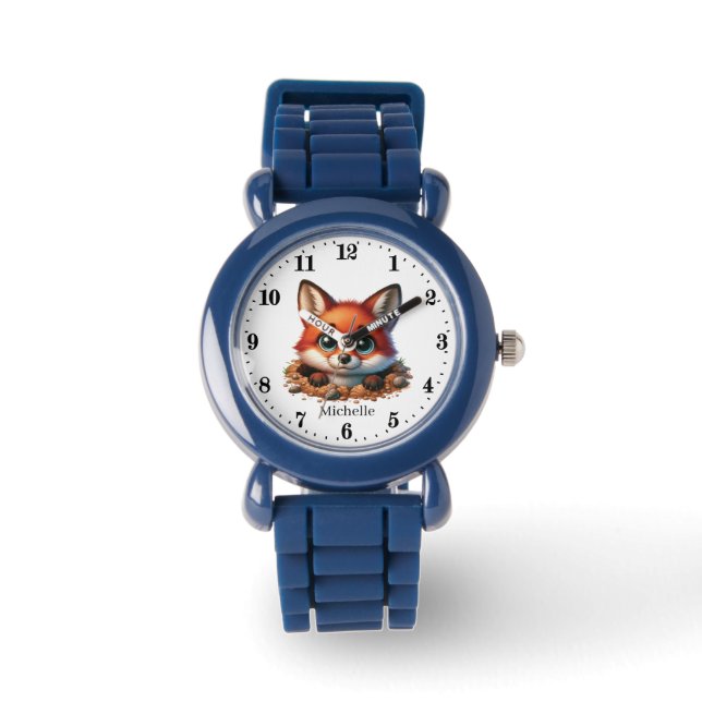 Niedliche Kids unisex fox Liebhaber Armbanduhr (Vorderseite)