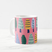 Niedliche Kiefernbäume: Kindermuster. Kaffeetasse (Vorderseite Links)