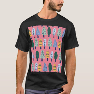Niedliche Kiefernbäume: Kindermuster. T-Shirt