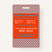 Niedliche Kind-ID für Kind in farbenfrohen Fotos Ausweis (Rückseite)