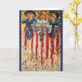 Niedliche Kinder 4. Juli Card Karte (Gelbe Blume)