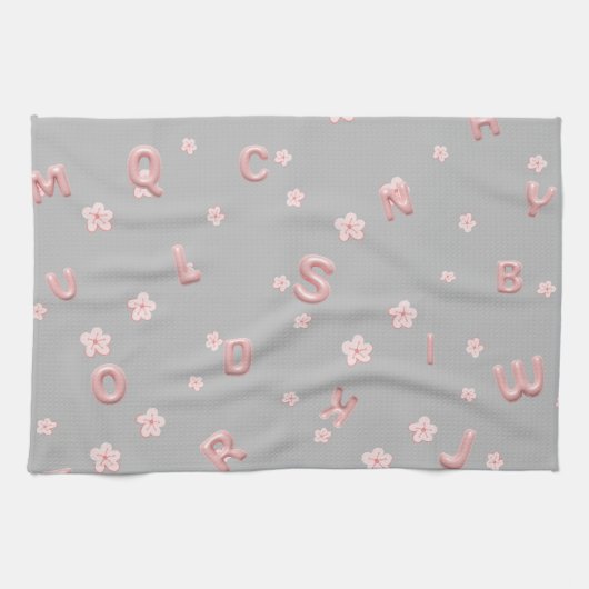 Niedliche Kinder ABC Alphabet Blume Kinderschule Geschirrtuch (Horizontal)