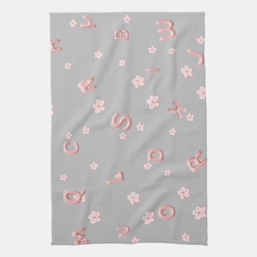 Niedliche Kinder ABC Alphabet Blume Kinderschule Geschirrtuch (Vertikal)