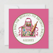 Niedliche Kinder backen Geburtstagsparty Einladung (Vorderseite)