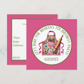 Niedliche Kinder backen Geburtstagsparty Einladung