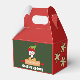 Niedliche Kinder backen Pinguine Weihnachtskeks Geschenkschachtel