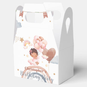 Niedliche Kinder Balloon African American Girls Bi Geschenkschachtel