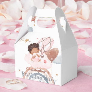 Niedliche Kinder Balloon African American Girls Bi Geschenkschachtel