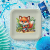 Niedliche Kinder Camping & Wanderfox Party Pappteller (Party)