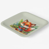 Niedliche Kinder Camping & Wanderfox Party Pappteller (Gewinkelt)
