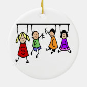 Niedliche Kinder Cartoon, der Redewörter hält Keramik Ornament (Hinten)