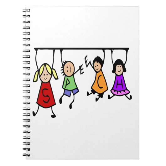 Niedliche Kinder Cartoon, der Redewörter hält Notizblock (Vorderseite)