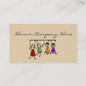 Niedliche Kinder Cartoon, der Redewörter hält Visitenkarte (Rückseite)