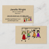 Niedliche Kinder Cartoon, der Redewörter hält Visitenkarte (Vorne/Hinten)