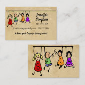 Niedliche Kinder Cartoon halten Worte Business Ca Visitenkarte (Vorne/Hinten)