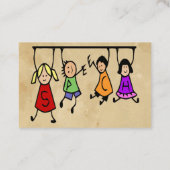 Niedliche Kinder Cartoon halten Worte Business Ca Visitenkarte (Rückseite)