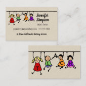 Niedliche Kinder Cartoon mit Teach Word Visitenkarte (Vorne/Hinten)
