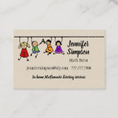 Niedliche Kinder Cartoon mit Teach Word Visitenkarte (Vorderseite)