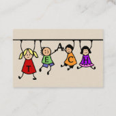 Niedliche Kinder Cartoon mit Teach Word Visitenkarte (Rückseite)
