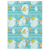 Niedliche Kinder, die auf dem Strandmuster spielen Klemmbrett (Rückseite)