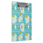 Niedliche Kinder, die auf dem Strandmuster spielen Klemmbrett (Rechts)