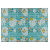 Niedliche Kinder, die auf dem Strandmuster spielen Schneidebrett (Vorderseite)