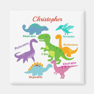 Niedliche Kinder Dinosaurier-Namen Personalisiert Magnet