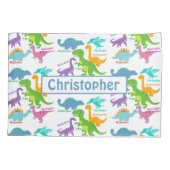 Niedliche Kinder Dinosaurier und Namen Kissenbezug (Rückseite)