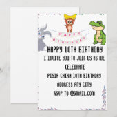 Niedliche Kinder Einladung zum Geburtstag von Flor (Vorne/Hinten)