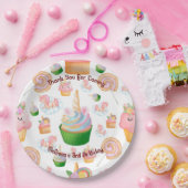 Niedliche Kinder farbenfrohe Cupcake Unicorn Gebur Pappteller (Party)