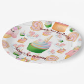 Niedliche Kinder farbenfrohe Cupcake Unicorn Gebur Pappteller (Schrägansicht)