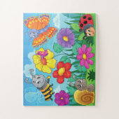 Niedliche Kinder Farbige Bugs und Blume Puzzle (Vertikal)