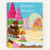 Niedliche Kinder fügen ein Rezept-Notebook hinzu Notizblock (Vorderseite)