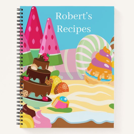 Niedliche Kinder fügen ein Rezept-Notebook hinzu Notizblock (Vorderseite)