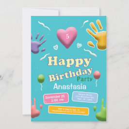 Niedliche Kinder Geburtstagsfeiern Party Einladung