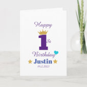 Niedliche Kinder glücklich 1. Geburtstag Kundenwun Karte (Vorderseite)
