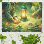 Niedliche Kinder im Wald Geschirrtuch (Gefaltet)