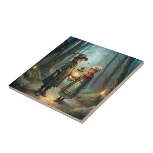 Niedliche Kinder im Winter Fliese (Seite)