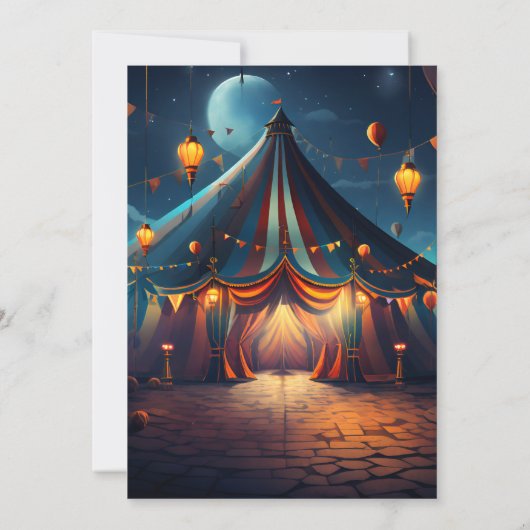 niedliche Kinder Karneval Circus Show 1. Geburtsta Einladung (Rückseite)