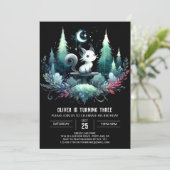 Niedliche Kinder Katze Geburtstag Einladung (Stehend Vorderseite)