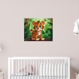 niedliche Kinder Kinderzimmer tiger Dschungel Lieb Poster